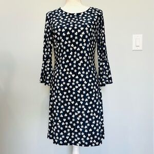 Tommy Hilfiger Blue White Floral Flower Bell Flare Long Sleeve Size 6